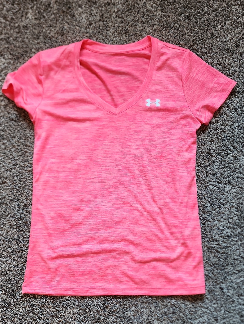 Under Armour Women's Neon Pink V-Neck Performance Tee
